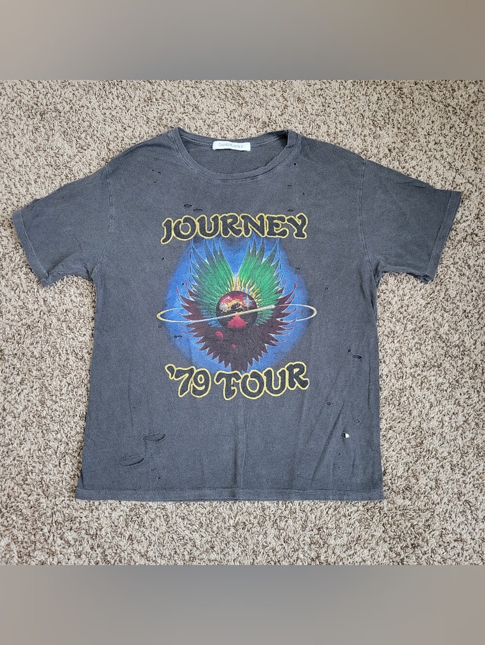 Daydreamer Journey T-shirt Shirt Top Gray Black 79 Tour Concert Vintage Small